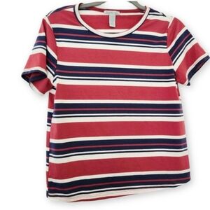 Charlotte Russe Preppy Striped Croped Tshirt Size Medium